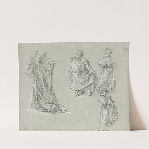 A sheet of figure studies by Frederic Leighton