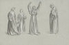A sheet of studies for ‘Romola’; Monna Brigida’s conversion