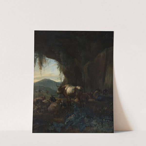 A Shepherd and Cattle in a Cave by Willem Romeyn
