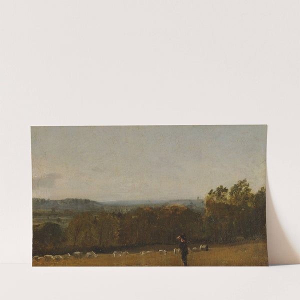 A Shepherd in a Landscape looking across Dedham Vale towards Langham (ca. 1811) by John Constable