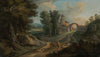 A shepherd on a wooded path