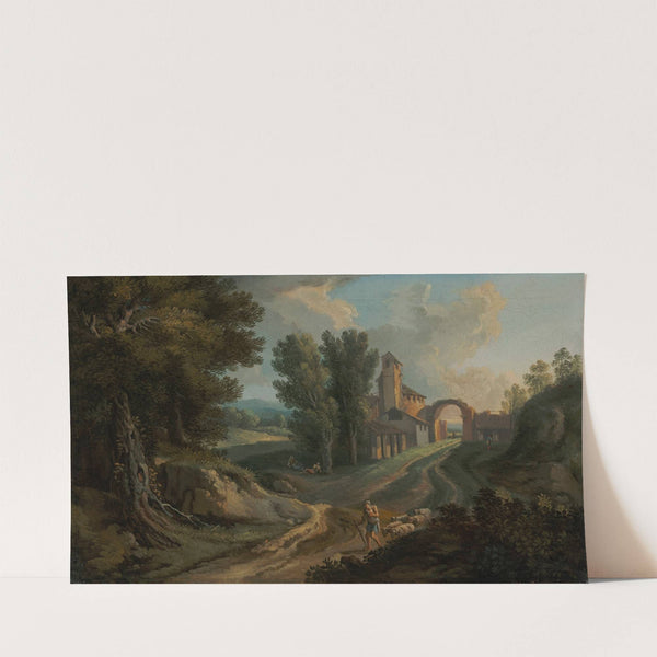 A shepherd on a wooded path by Andrea Locatelli