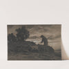 A Shepherd with His Flock (1800s) by Charles Emile Jacque