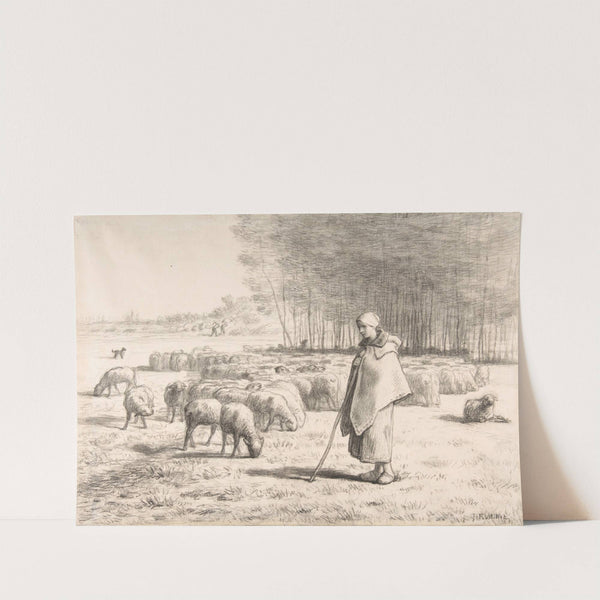 A Shepherdess with Her Flock by Jean-François Millet