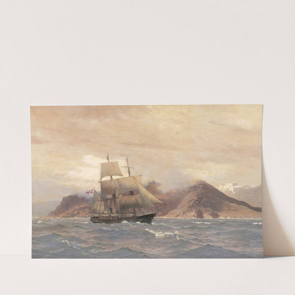 A ship at sea by Nils Severin Lynge Hansteen