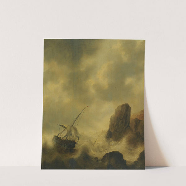 A Ship Foundering Off A Rocky Coast by Jacob Adriaensz. Bellevois