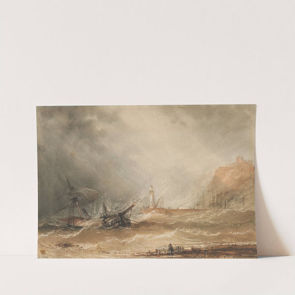 A ship off Whitby in a storm by Henry Barlow Carter