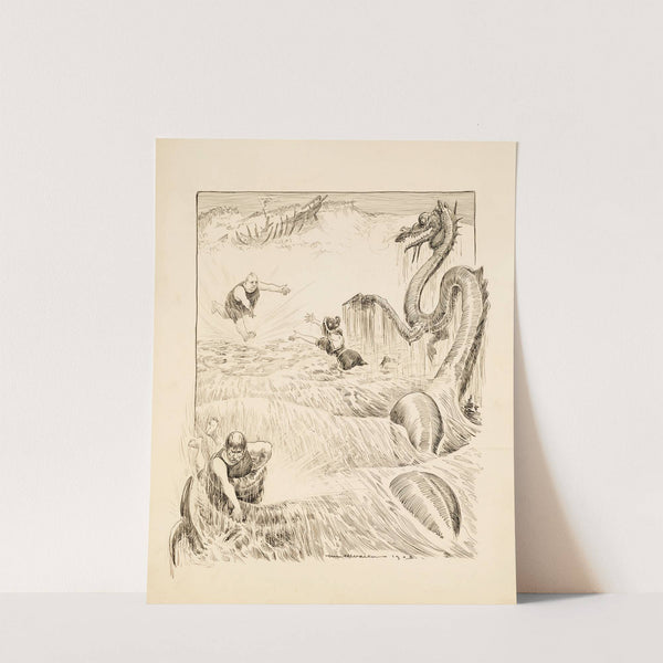 A ship representing Democracy has been wrecked by a Chinese dragon (1908) by William Henry Walker