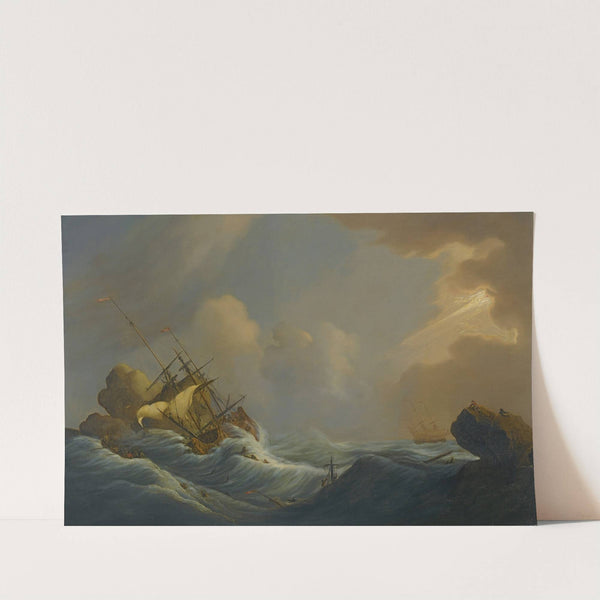 A Shipwreck In Heavy Storms, Another Ship In The Distance by Peter Monamy