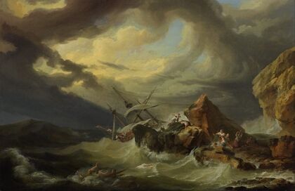 A shipwreck off a rocky coast (1760s)