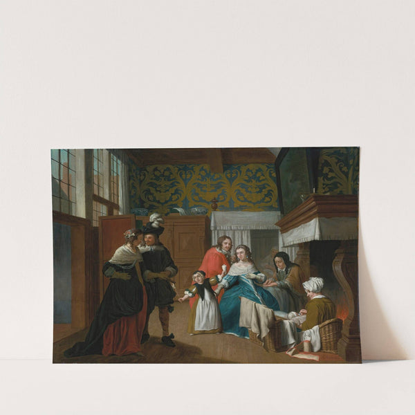 A Sick Woman With Her Family And Attendants In An Interior by Jan Josef Horemans the Younger