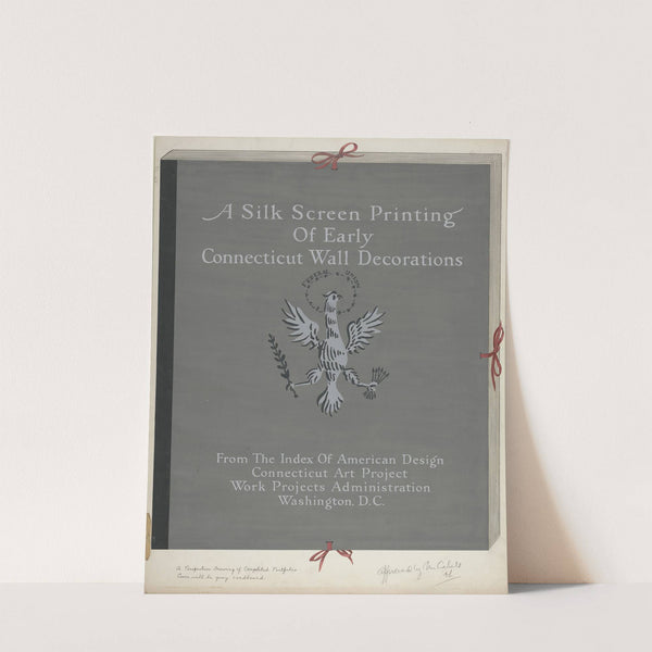 A Silk Screen Printing of Early Connecticut Wall Decorations, Portfolio Cover by Lawrence Flynn