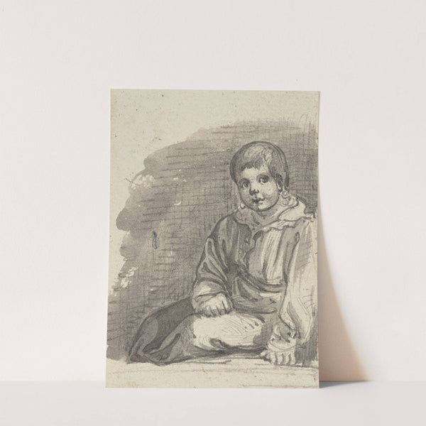 A sitting boy by Jakob Fürchtegott Dielmann