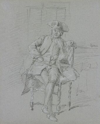 A sitting cavalier