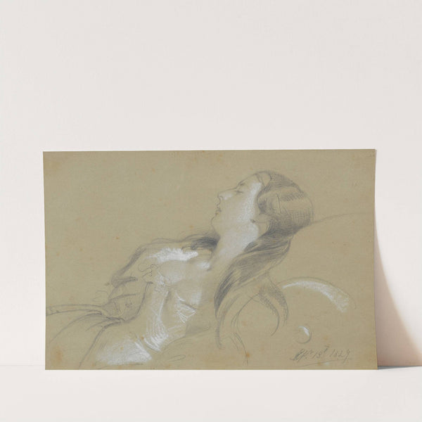 A sketch of a lady sleeping by Sir Edwin Henry Landseer