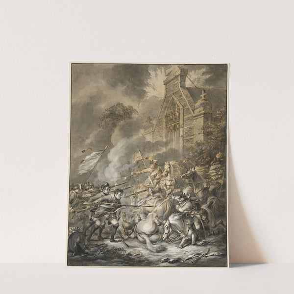 A Skirmish Between the Cavalry Officers and Footsoldiers with Bayonets by Dirk Langendijk