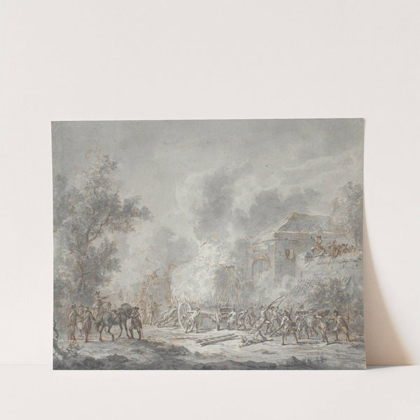 A Skirmish with Soldiers Near a Farm by Dirk Langendijk