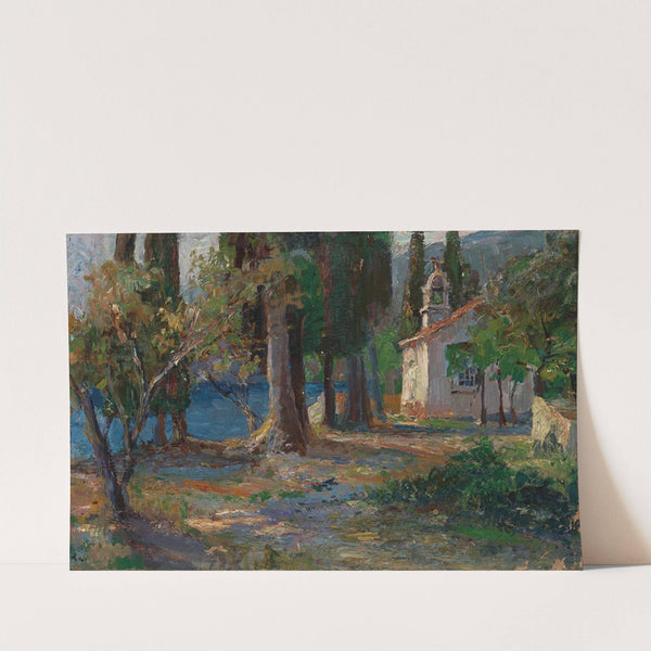 A Small Church by the Sea near Lovran, south of Opatija by Leontine von Littrow