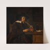 A smoker lighting his pipe by Gabriel Metsu