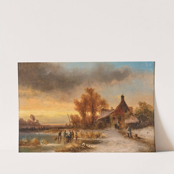 A Snowy Pond at Sunset by Anton Doll