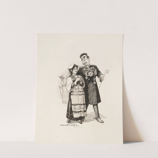 A soldier courts a woman. (1901) by William Henry Walker