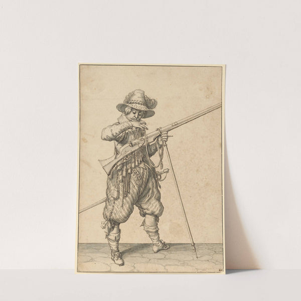 A Soldier on Guard Blowing the Match (1597) by Jacob de Gheyn II