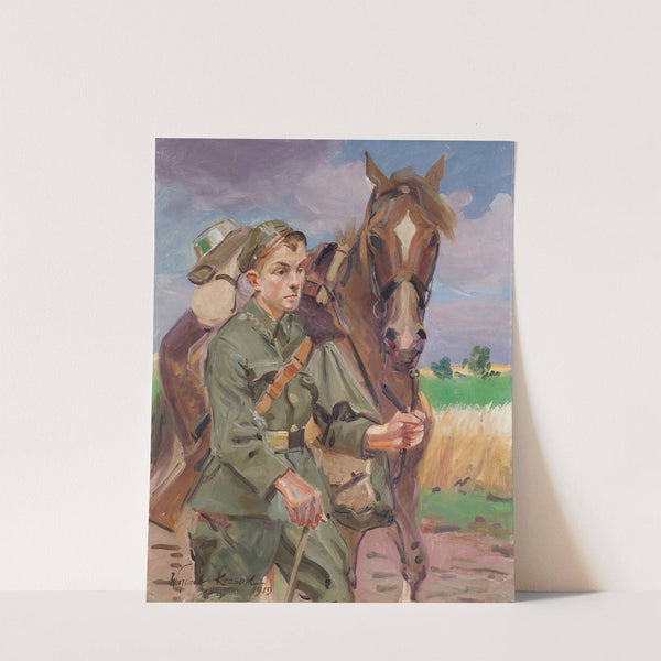 A Soldier with a Horse (1919) by Wojciech Kossak