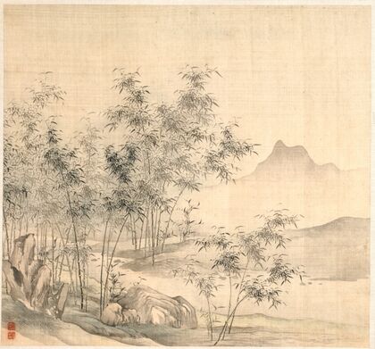 A Solitary Crane in the Bamboo Grove (early 1600s)