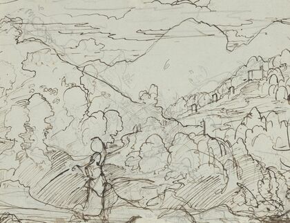 A Southern Landscape with a Woman Carrying a Jar on her Head