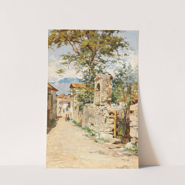 A Southern Street Scene with two Children by Luigi Cima