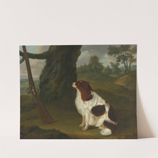 A Spaniel And A Flintlock Shotgun In A Landscape by Francis Sartorius