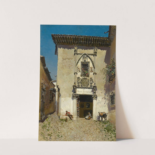 A Spanish courtyard by Martin Rico y Ortega