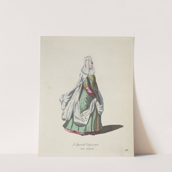 A Spanish lady in 1626. Dame Espagnole. (1757-1772) by Charles Grignion