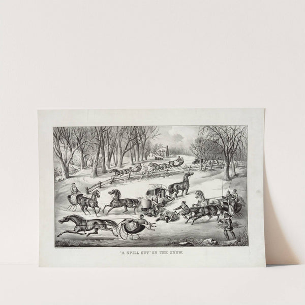 A ‘spill out’ on the snow (1870) by Currier & Ives.