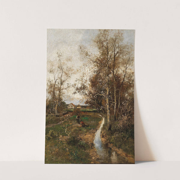 A Springtime Landscape with a Creek by Adolf Kaufmann