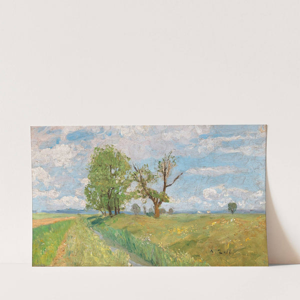 A Springtime Landscape with Creek by Alfred Zoff