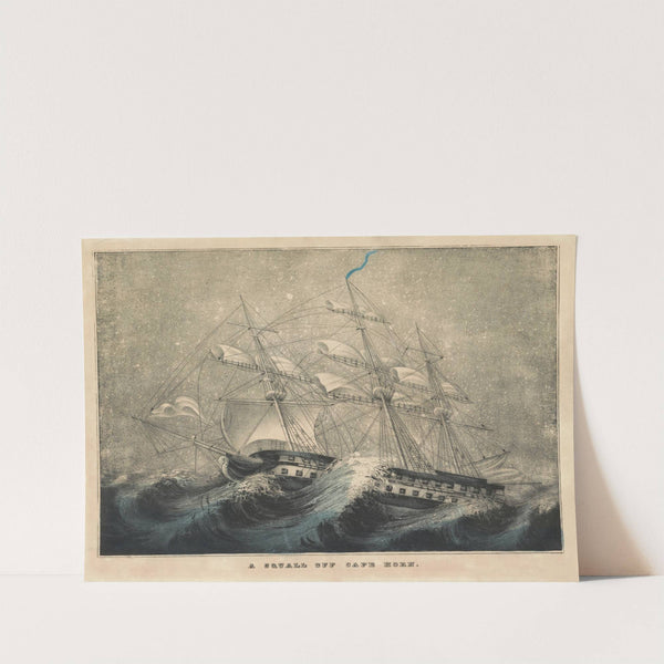A squall off Cape Horn (1840-1890) by Currier & Ives.