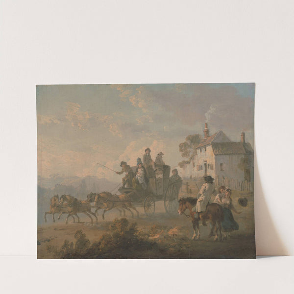 A Stage Coach on a Country Road by Julius Caesar Ibbetson