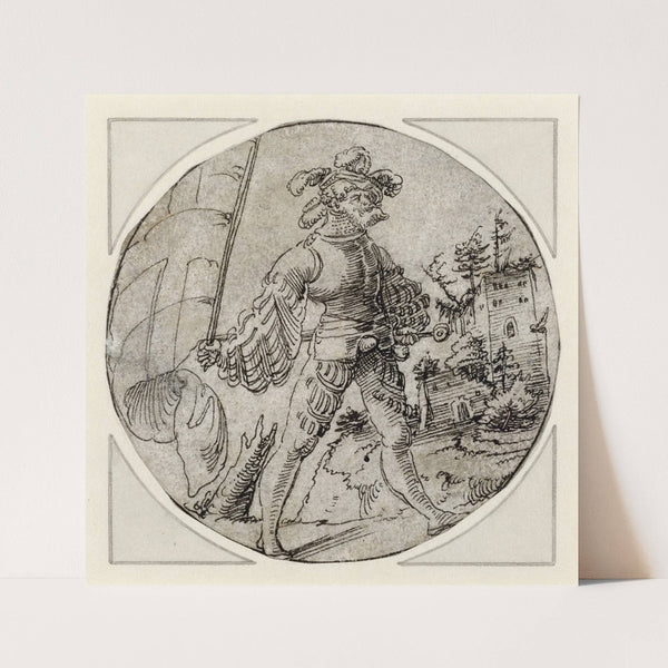 A Standard-Bearer before a Castle (1515) by Master of the Berlin Roundels