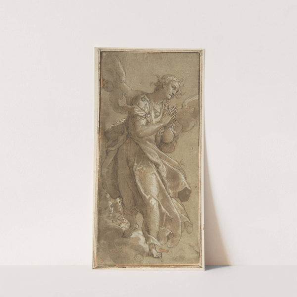 A Standing Angel and two Cherubs by Federico Zuccaro