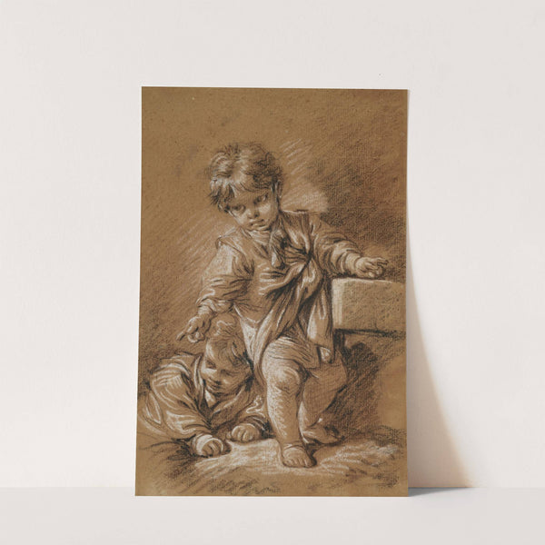 A standing boy, with a reclining boy behind him by François Boucher
