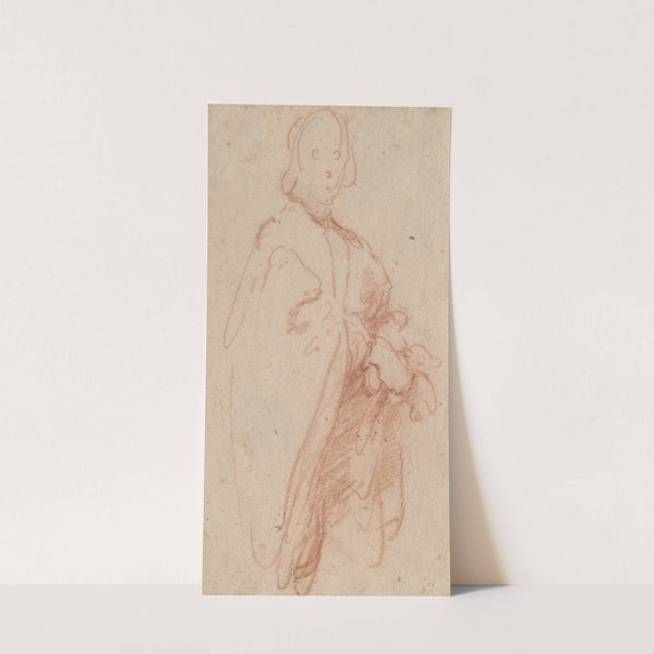 A Standing Man with Cloak and Gloves (1630s) by Bernardo Strozzi