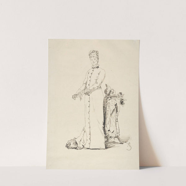 A Standing Young Lady Taking Off Her Gloves (1876 or after) by Alfred Stevens