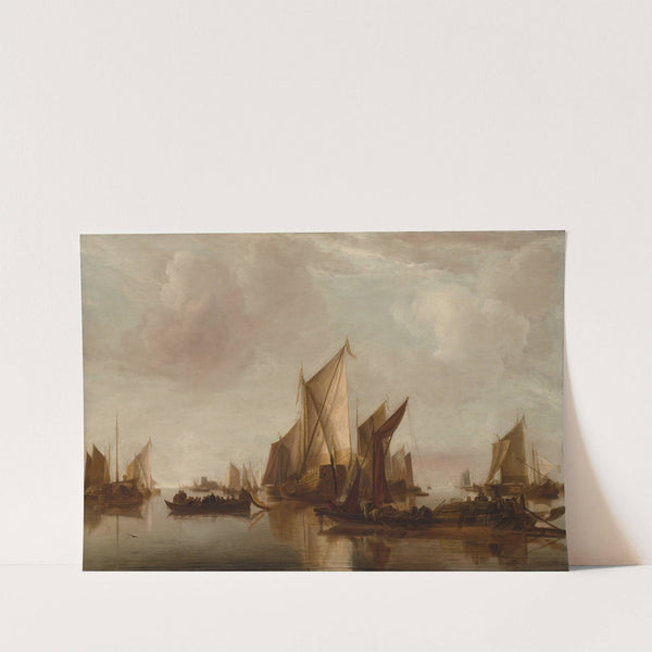 A State Yacht and Other Craft in Calm Water by Jan van de Cappelle