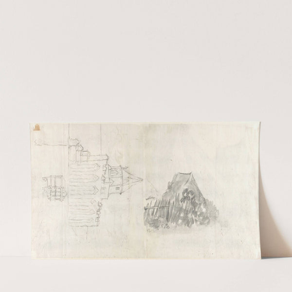 A Steepled Façade and Farm House (17th century) by Antonie Waterloo