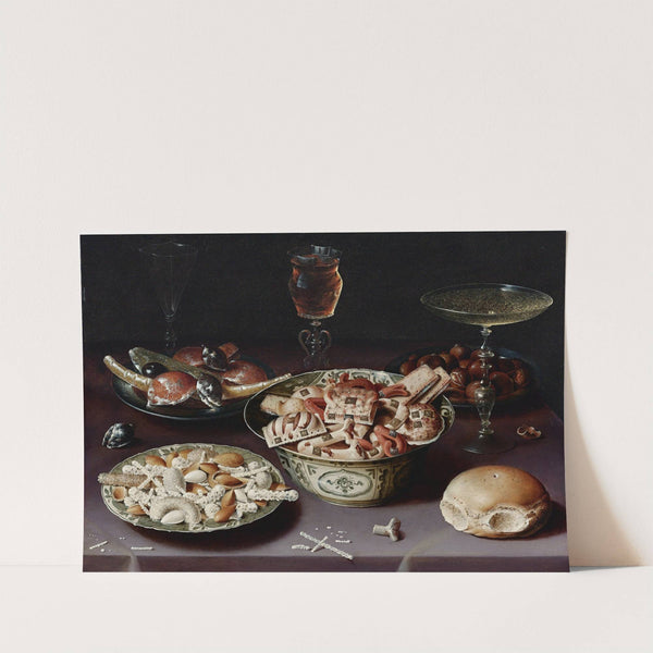 A Still Life Of Porcelain Vessels Containing Sweets... by Osias Beert the Elder