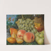 A Still Life With Figs, Plums, A Pear, White Grapes And A Flask by Spanish School