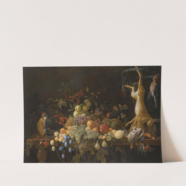 A Still Life With Grapes, Figs, Apples, Oranges, Apricots, Lemons, A Melon, Loganberries, An Open Pomegranate And Cherries by Adriaen van Utrecht