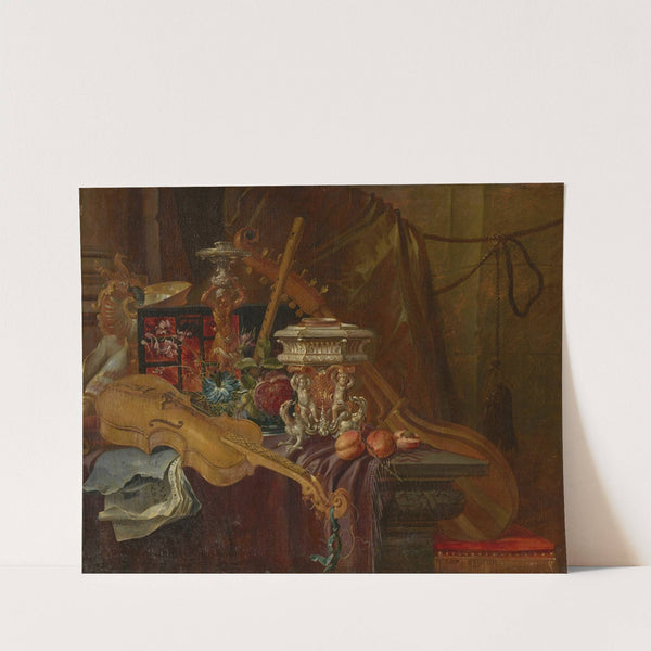 A still life with musical instruments by Jean-Baptiste van Moerkercke