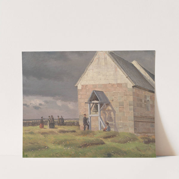 A Storm Brewing behind Nørre Vium Church, Jutland by Hans Smidth